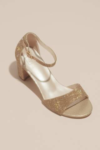 Picture of Glittery Block Heel Sandals with Ankle Strap